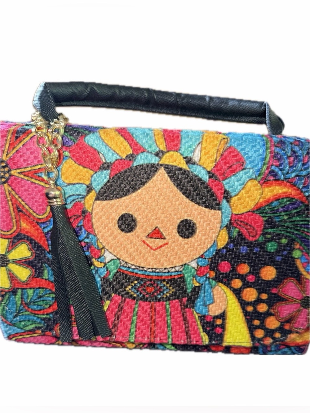 Mexican Colorful Doll Crossbody Bag purse new - Picture 2 of 8